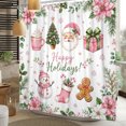 thumbnail image 3 of Tchckioa Happy Holiday Shower Curtain,47x72 Inch Waterproof Hooks Bath Curtain for Bathroom, 3 of 6