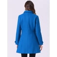 thumbnail image 4 of DARING DIVA Women's Single Breasted Long Outwear Winter Coat Blue S, 4 of 6