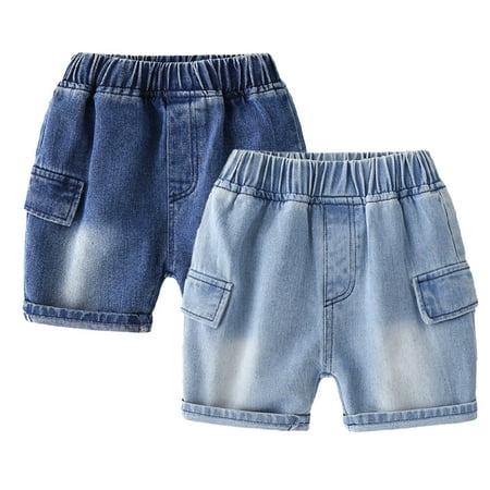WOLLED Toddler Baby Boys Demin Shorts Kids Summer Jeans Shorts Elastic Waist Casual Short Pants for 1-8 Years Old