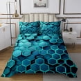 thumbnail image 1 of Erosebridal Gradient Honeycomb Coverlet Set King,Neon Geometry Bedding Set,Boys Room Decorative,3-Piece, 1 of 5