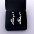 thumbnail image 3 of 1 pair Brass Micro Pave Cubic Zirconia Dangle Stud Earring Cadmium Free Lead Free Nickel Free Mermaid Clear Platinum 37x12mm, 3 of 4