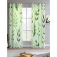 thumbnail image 2 of Green Leaves Sheer Curtains 84 Inch Length 2 Panels Set for Living Room/Bedroom, Summer Botanical Farmhouse Leaf Kitchen Curtains Grommet Semi-Sheer Curtains Drapes Voile Window Treatments 42"x84"x2, 2 of 7