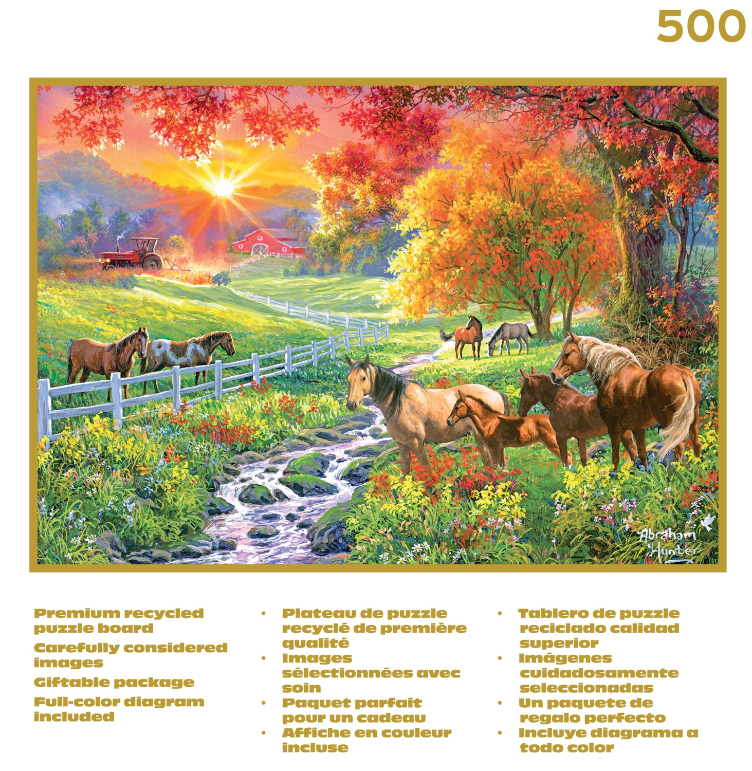 Buffalo Games September Pasture 500-Piece Interlocking Jigsaw Puzzles for Adults Ages 14+
