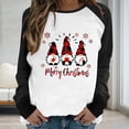 thumbnail image 2 of RKSTN Sweat-Shirt pour Femmes, Col Rond, Imprimé Père Noël, Manches Longues, Blouse Patchwork Régulière, 2 of 5