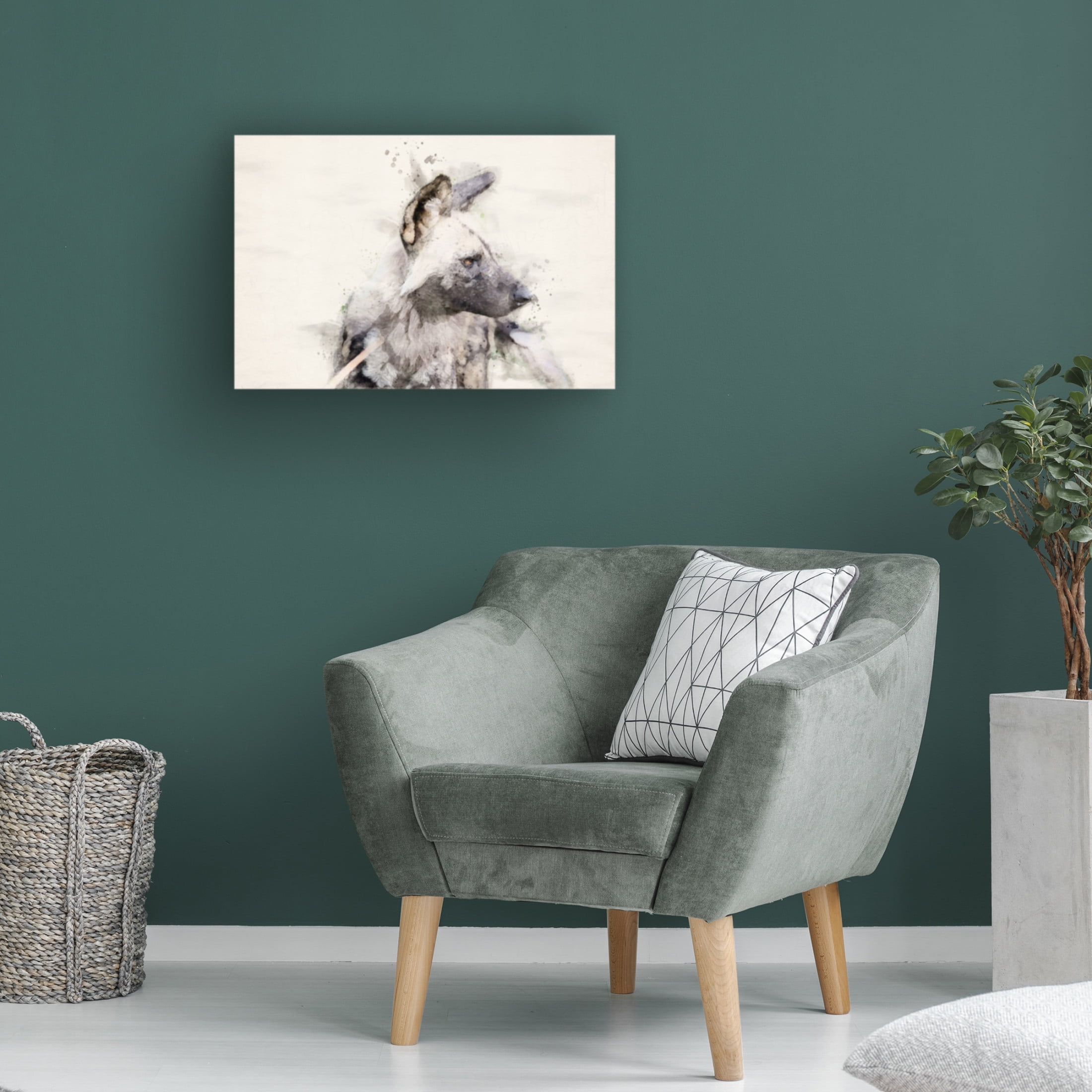 Trademark Fine Art Arno Du Toit Abstract African Wild Dog Watercolor Art Canvas Wall Art