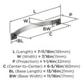 thumbnail image 3 of Amerock Sheffield 6-5/16 inch (160mm) Center-to-Center Polished Chrome Cabinet Pull, 25 Pack, 3 of 4