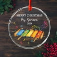 thumbnail image 3 of Xylophone Glass Ornament Gift, Custom Year Text Name Xylophone Player Christmas Ornaments, Xylophone Glass Xmas Ornament for Xylophonist, Xylophonist Musical Instrument Ornaments, 3 of 6
