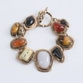 thumbnail image 6 of opvise Easy-hook Clasp Alloy Link Chain Retro Bracelet Exaggerated Irregular Stone Women Bracelet Hand Decor, 6 of 7