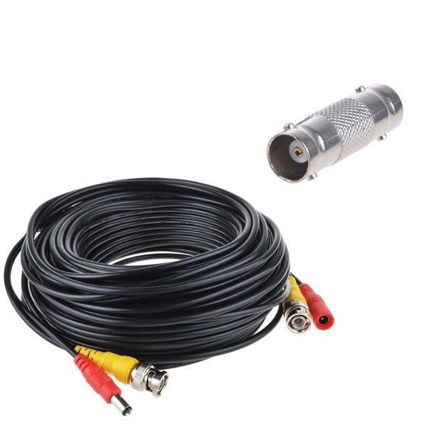ABLEGRID 100ft Black CCTV BNC Video Power Cable DVR Surveillance