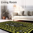 thumbnail image 2 of ODIKA 3'x5' Machine Washable Non-Slip Area Rug, Spooky Skeleton Arc Half Moon Entry Halloween Theme Design High Traffic Rug, Black, 514377, 2 of 7