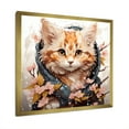 thumbnail image 2 of Designart "Springtime Cat in Flowers" Animals Framed Wall Art Decor - Modern White Cat Entryway Framed Wall Art, 2 of 6