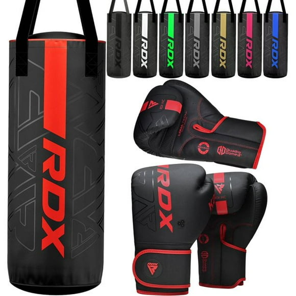 RDX Kids Punching Bag 2FT with Boxing Gloves, Kara Unfilled Set, Non Tear Maya Hide Leather Junior Hanging Bag, Kickboxing MMA Muay Thai Taekwondo Karate BJJ Strength Training, Home Gym Equipment