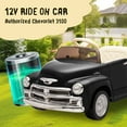 thumbnail image 4 of 12V Ride on Toys, Licensed Chevrolet 3100 Powered Ride on Cars with Remote Control, Bluetooth, Music, USB Ports, LED Lights, 4 Wheels Suspension, Electric Car for Kids Boys Girls Ages 3-6, Black, 4 of 9