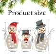 thumbnail image 3 of HmNPlay Lighted Christmas Snowman Family Set 3PCS Outdoor Yard Decoration Snowman Lights Decor for Xmas Holiday Home Garden Party Battery Operated AA Not Included, 3 of 7