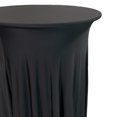 thumbnail image 2 of 30 inch Round Highboy Cocktail Wavy Draping Spandex Table Cover Black, 2 of 3