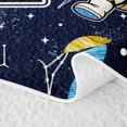 thumbnail image 5 of Manfei Cool Astronaut Letter P Twin Quilt Set,Celestial Cosmic Stars Twin Coverlet Set,Dark Blue,Navy Blue Reversible,2pcs,1 Bedspread and 1 Pillowcase, 5 of 7