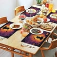 thumbnail image 5 of Halloween Pumpkin Witch Bat Spider Purple Spooky Table Mats Set of 4 Autumn Halloween Place Mats Washable Anti-Skid Outdoor Indoor Table Mats for Party Kitchen Dining Decoration, 5 of 7