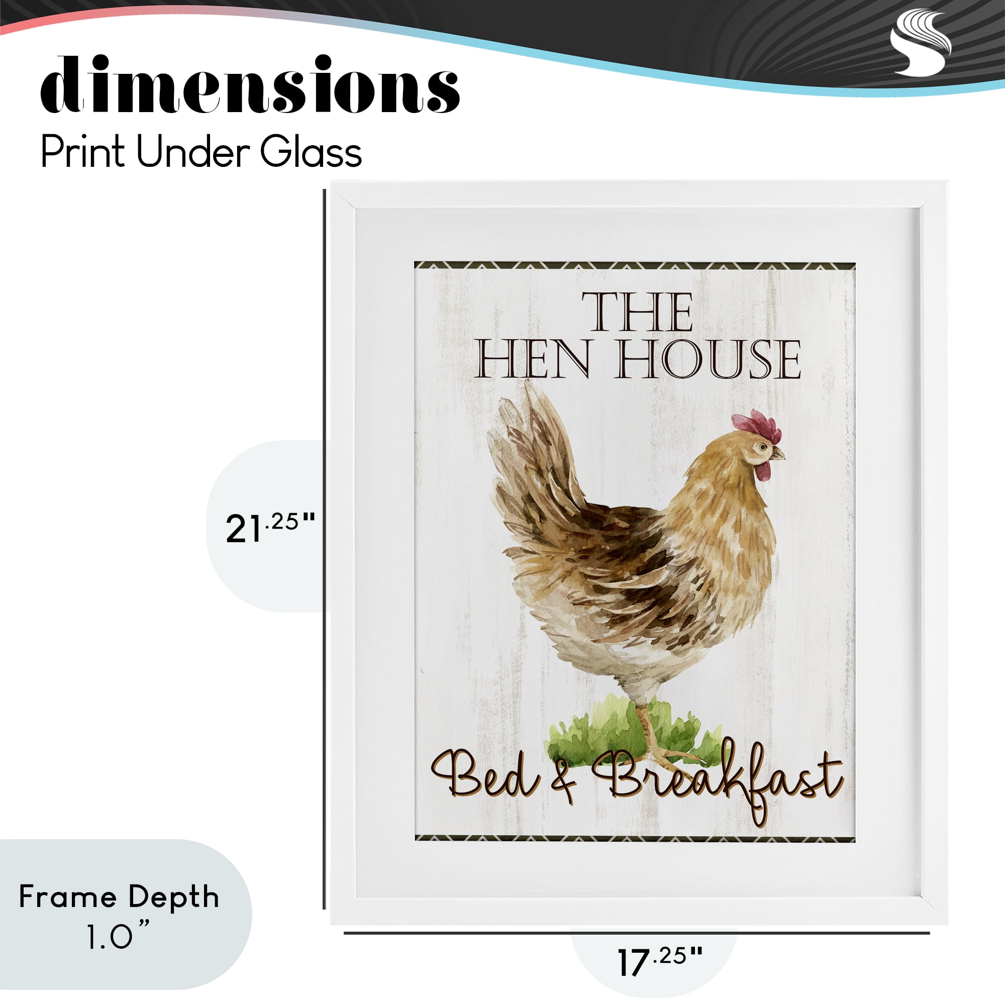 Stupell Industries Hen House Bed and Breakfast White Framed Print Under Glass, design by Anne Bailey