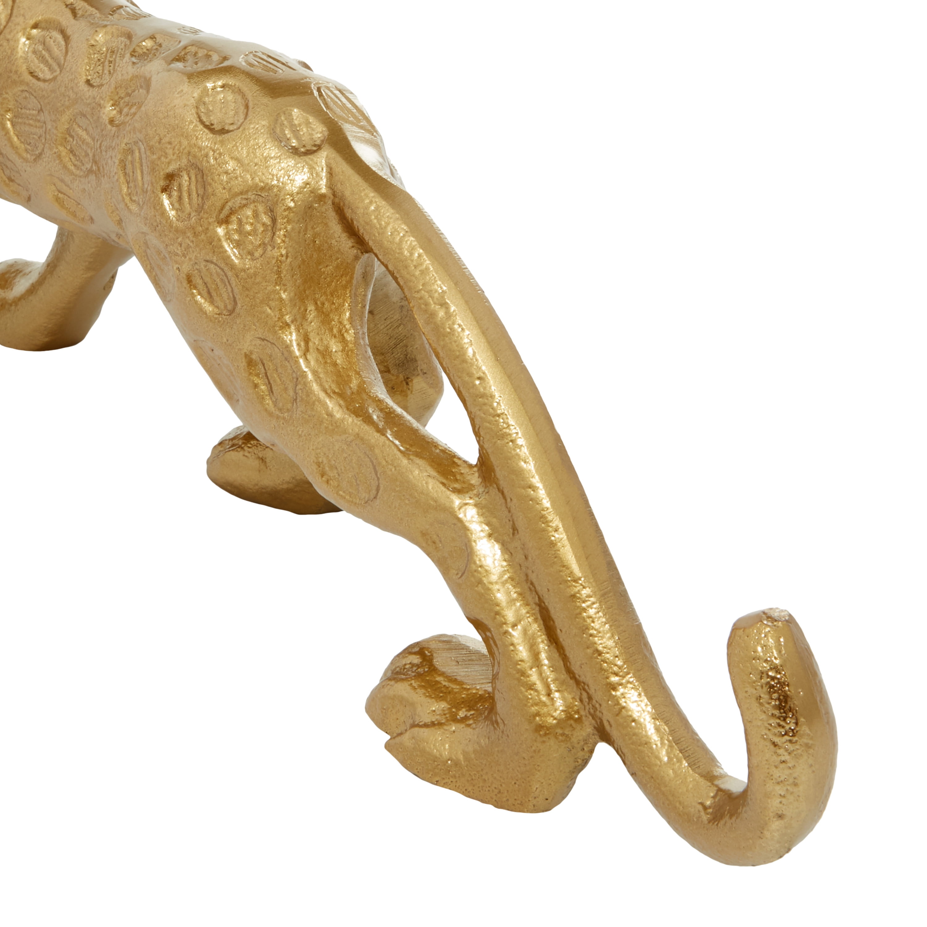 DecMode 3"W, 5"H Aluminum Contemporary Leopard Sculpture, Gold