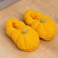 thumbnail image 2 of 1 par de pantuflas de interior de invierno con diseño de calabaza, pantuflas cálidas de felpa para mujer, pantuflas de casa de invierno, 2 of 6