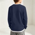 thumbnail image 3 of Grblisyd Boys Waffle Long Sleeve Shirts Crew Neck Tops Teen Boys Faux Two Piece Sweatshirt Kids Contrast Color Patchwork Layered Pullover, 3 of 3