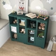 thumbnail image 6 of Smilegend Wooden Floor Cabinet with 2 Glass Doors and 2 Storage Space, Green, 6 of 8
