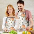 thumbnail image 4 of Fall Pumpkins Leaves Pattern Apron-Garden Aprons for Women with Pockets-Cotton Linen Waterproof Kitchen Cooking Gardening Aprons Adjustable for Kitchen,Cooking,BBQ and Salon 33"x27", 4 of 7