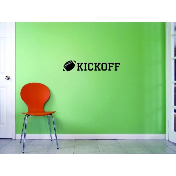Custom Decals Kickoff Wall Art Size: 12 X 30 Inches Color: Black