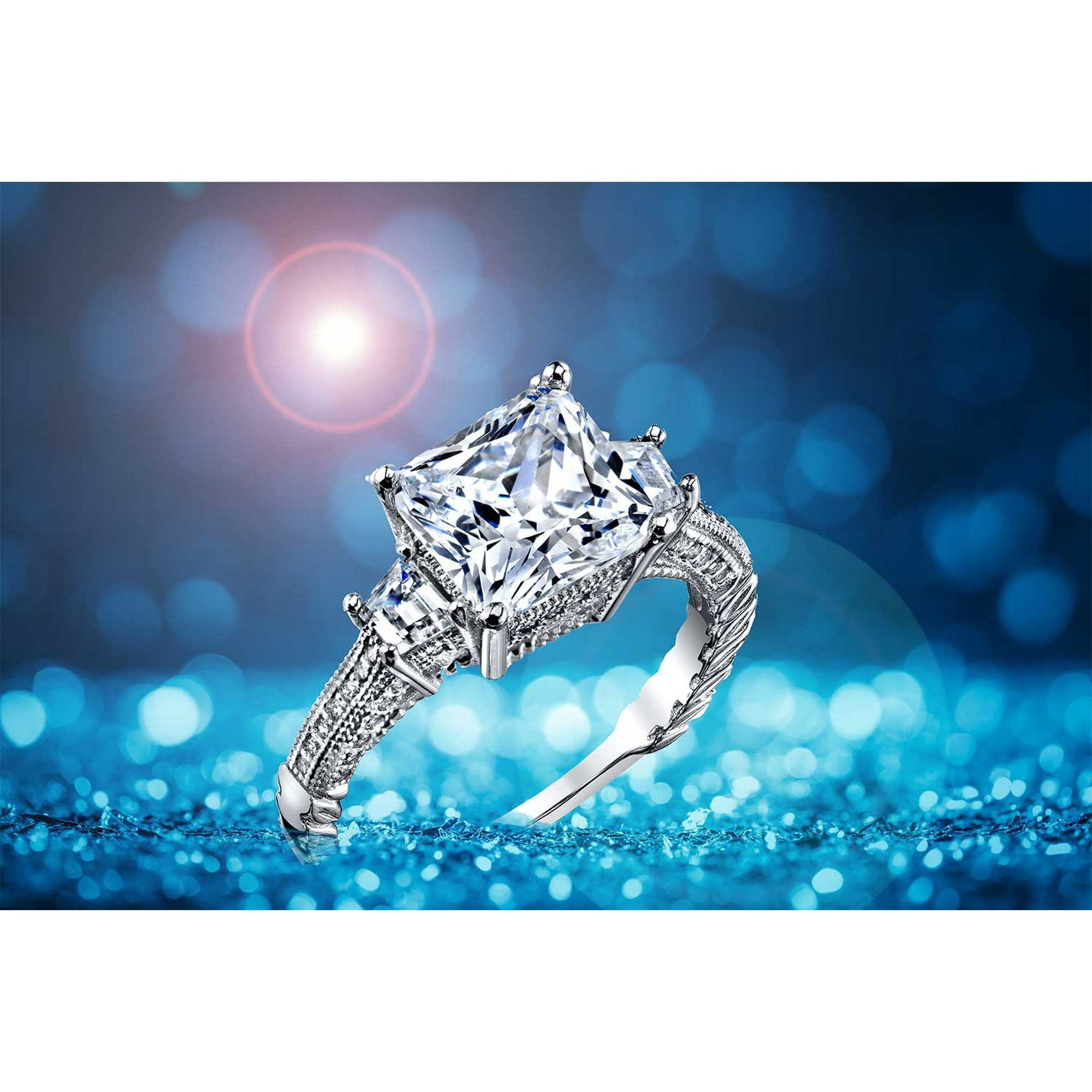 Cubic zirconia antique engagement rings discount