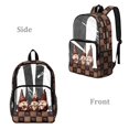 thumbnail image 2 of SEANATIVE Transparent Backpack for Boys Girls Kids Large Capacity Clear School Bookbag PVC See Through Daypack for Stadium Sport Travel Security, Coffee Gnome Brown, 2 of 7