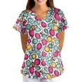 thumbnail image 3 of BDPORKAS Womens Scrubs Nurse Uniforms Breathable Short Sleeve V Neck Scrubs Uniform Characters Cartoon Cute Comfy Shirts with Pocket, 3 of 6