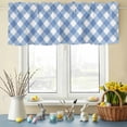 thumbnail image 6 of Valances for Windows Farm Blue White Buffalo Plaid Rod Pocket Short Curtain for Bathroom Living Room Bedroom Spring Easter Day 1 Panel 42x12in, 6 of 9