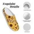 thumbnail image 5 of Lsque Abstract Leopard Print Sunflower Pattern Womens Comfort Cotton on Scuff With Memory Foam and Anti-skid Sole Slipper-37/38, 5 of 7