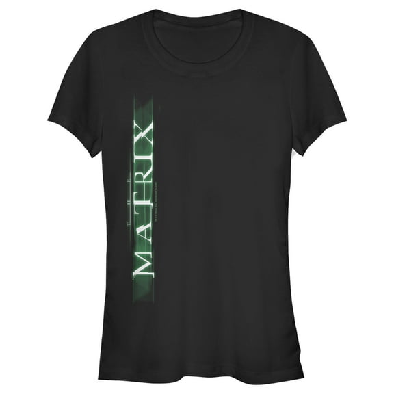 Junior's The Matrix Vertical Logo  Graphic Tee Black Large
