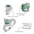 thumbnail image 3 of NUNCAD Moss Agate Engagement Ring Set - Kite Cut Engagement Rings 925 Sterling Silver Ring for Women, 3 of 5