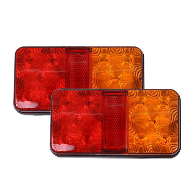 2 uds 12V indicador luz de freno 30W luz lateral de camión 10LED para remolque caravana furgoneta