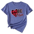 thumbnail image 2 of Anbech Heart Printed T-Shirt for Women Casual Plaid Graphic Be Mine Junior Girls Short Sleeve Tee Tops with Crew Neck, 2 of 3