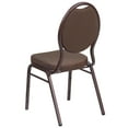 thumbnail image 4 of Flash Furniture 4 Pack HERCULES Series Teardrop Back Stacking Banquet Chair in Brown Patterned Fabric - Copper Vein Frame, 4 of 7