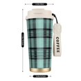 thumbnail image 3 of Stainless Steel Coffee Cup 7.7×2.6×3.5in Tapered Design Nylon Woven Wrist Strap Portable Durable Cup Bottom With Non-Slip Sticker Paleturquoise Buffalo Plaid Check Tartan Scotland_3, 3 of 8