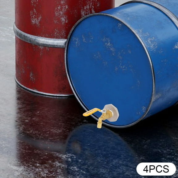 4pcs Drum Faucet Barrel Spigot, Stainless Steel Brass Barrel Faucet, for 55 Gallon