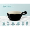 thumbnail image 5 of Kook French Onion Soup Crocks, Stackable Ceramic Bowls with Handles, Oven, Microwave and Dishwasher Safe, for Cereal, Soups, Casseroles, with Handle, Stoneware, 24 oz, Set of 4, Black, 5 of 6
