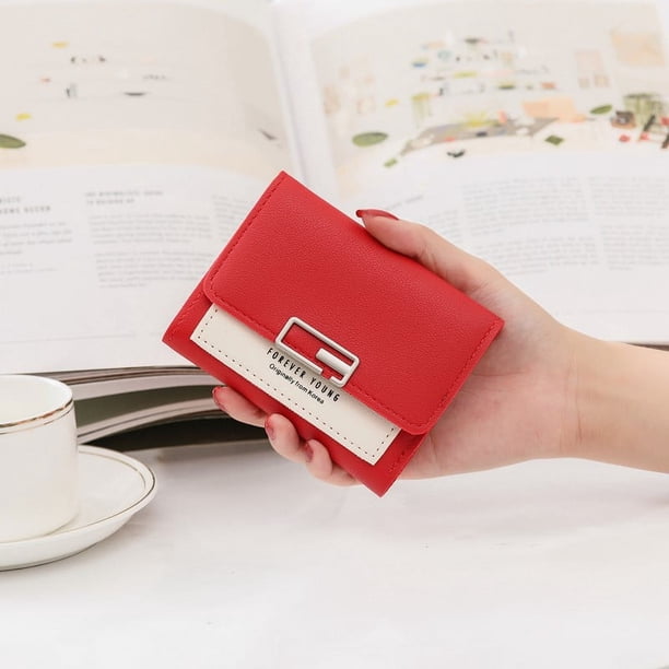 Monedero pequeño para mujer, corto, moderno, plegable, distintivo, para estudiantes, lindo, minimonedero de moda