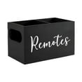 thumbnail image 1 of Soporte para control remoto, soporte de madera para control remoto de TV con 2 ranuras, organizador retro para Negro, 1 of 9
