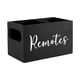 thumbnail image 1 of Caja de almacenamiento rústica para control remoto con 2 compartimentos para mesa y cama Negro, 1 of 9