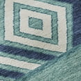 thumbnail image 2 of HomeRoots 676444 8 x 10 ft. Teal Navy Blue & Ivory Southwestern Washable Machine Made Rectangle Area Rug with UV Protection, 2 of 7