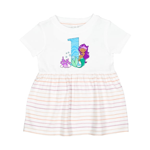 Inktastic First Birthday Mermaid Girls Baby Dress