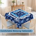 Blue and White Christmas Snowflake Mahjong Tablecloth Square 55 Inch ...