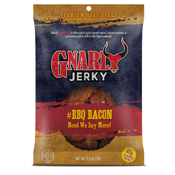 Gnarly Bacon Jerky, BBQ, 2 oz