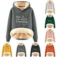 thumbnail image 4 of Yes I'm Still Freezing Me 24 7 Fleece Sweatshirt Women Warm Sherpa Lined Fleece Hoodies Sport Oversized Pullover Tops, 4 of 4