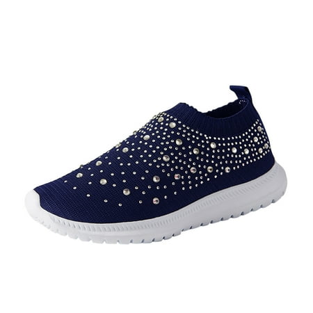 

Women s Sport Shoes for Women Crystal Sneakers Casual Shoes Slip on Mesh Shoes